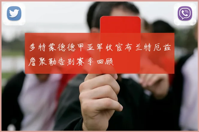 多特蒙德德甲亚军收官布兰特厄兹詹聚勒告别赛季回顾